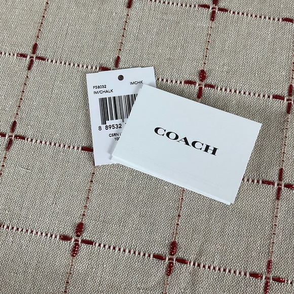 COACH Leather Ivory Corner Zip Wristlet Clean Beauty Goldenrod Lining New - Picture 6 of 6